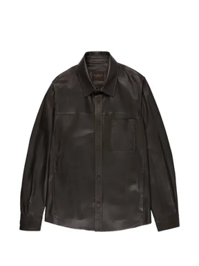 Montedoro buttoned leather overshirt