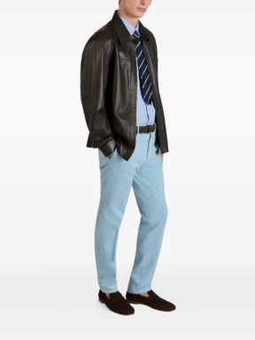 Montedoro buttoned leather overshirt
