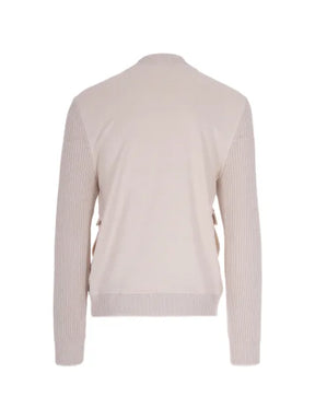 Eleventy ribbed-knit panelled jacket