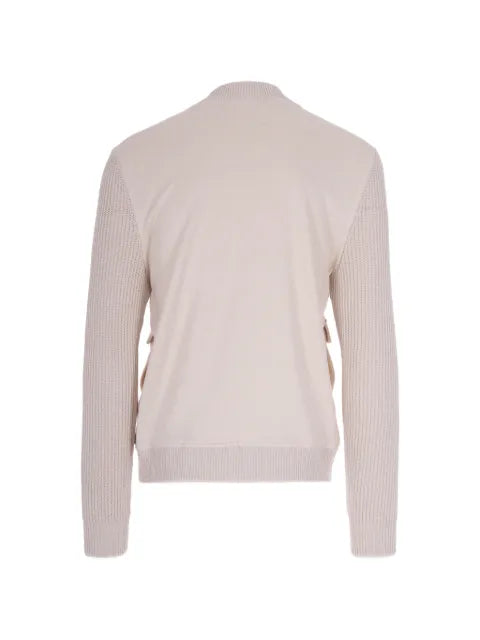 Eleventy ribbed-knit panelled jacket