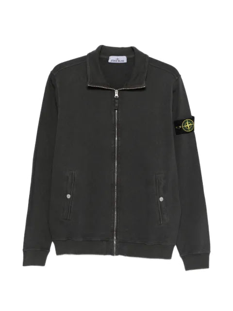 Stone Island 6100033 malfilé fleece 'old' effect track jacket