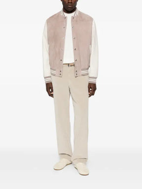 Eleventy striped bomber jacket