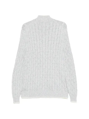 Eleventy cable-knit zip-up cardigan