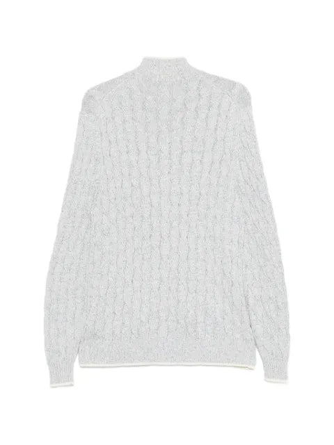 Eleventy cable-knit zip-up cardigan