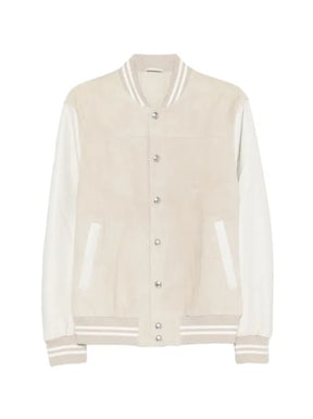 Eleventy striped bomber jacket