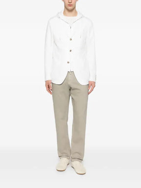 Eleventy hooded single-breasted jacket