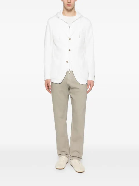 Eleventy hooded single-breasted jacket