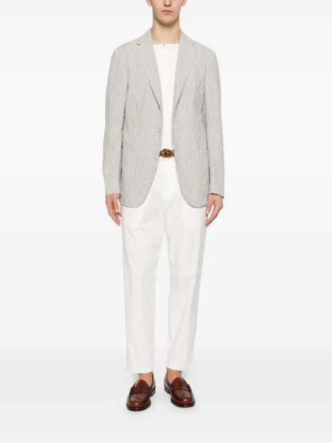 Eleventy striped single-breasted jacket