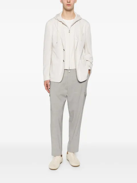 Eleventy hooded single-breasted jacket