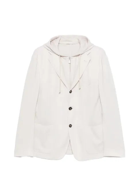 Eleventy hooded single-breasted jacket
