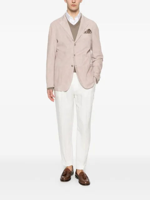 Eleventy single-breasted suede blazer