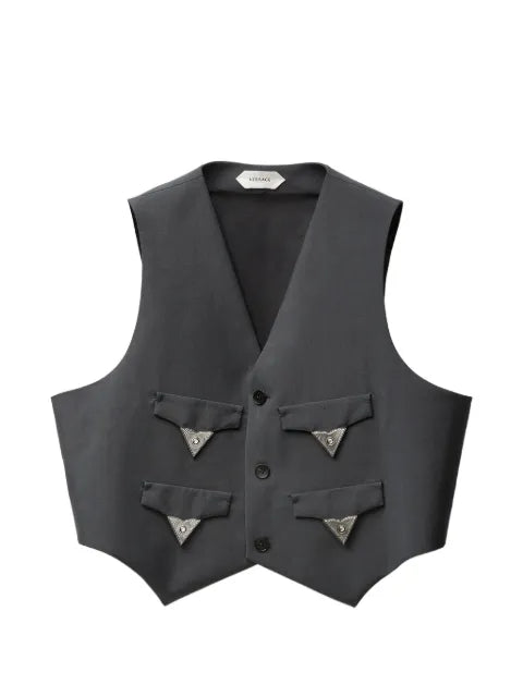 Versace wool-mohair vest