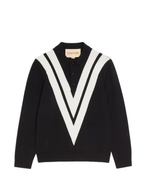 Valentino Garavani wool polo shirt with inlaid V