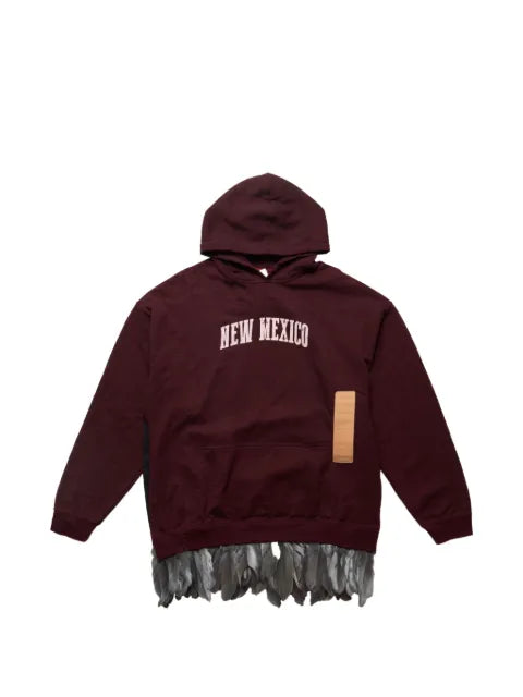 4SDESIGNS New Mexico feather-trim hoodie