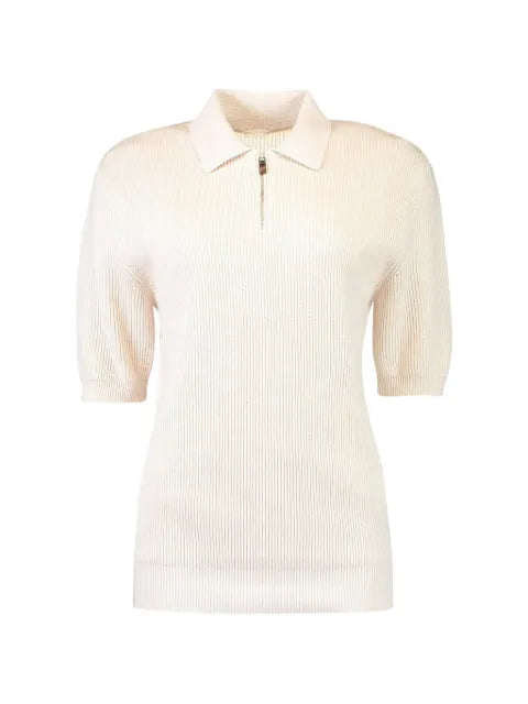 Eleventy zip short sleeve pullover