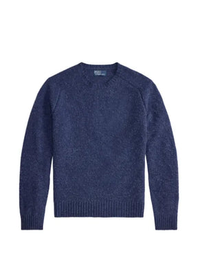 Polo Ralph Lauren suede-patch wool-cashmere jumper