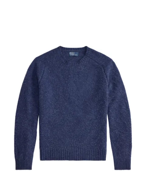 Polo Ralph Lauren suede-patch wool-cashmere jumper