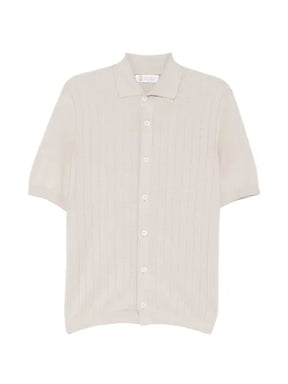 Brunello Cucinelli ribbed buttoned polo shirt