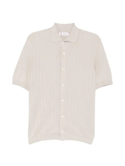 Brunello Cucinelli ribbed buttoned polo shirt