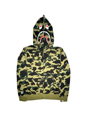 A BATHING APE® camo shark zip hoodie