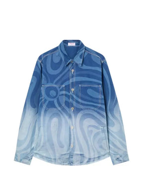 PUCCI Marmo print oversized denim jacket