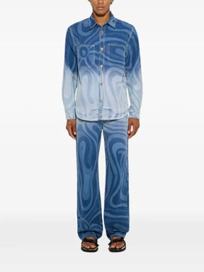 PUCCI Marmo print oversized denim jacket