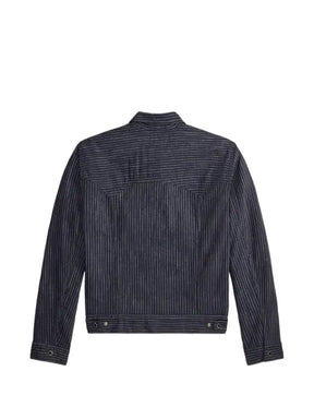 Ralph Lauren RRL striped-pattern Western-style stitched yoke jacket