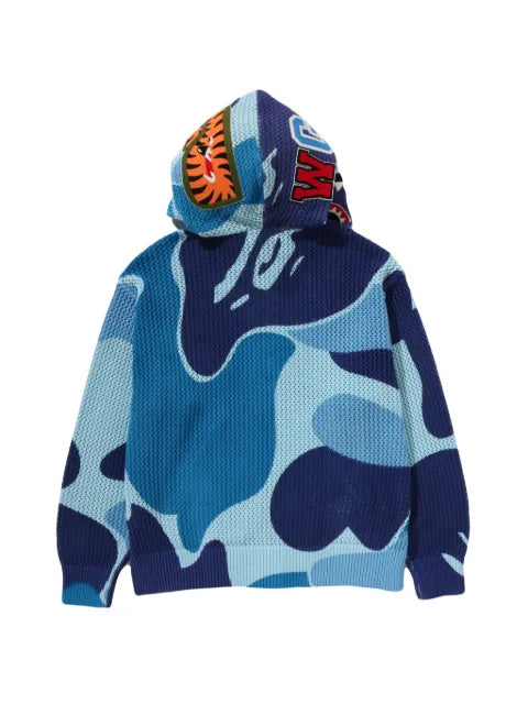 A BATHING APE® ABC Camo crochet shark hoodie