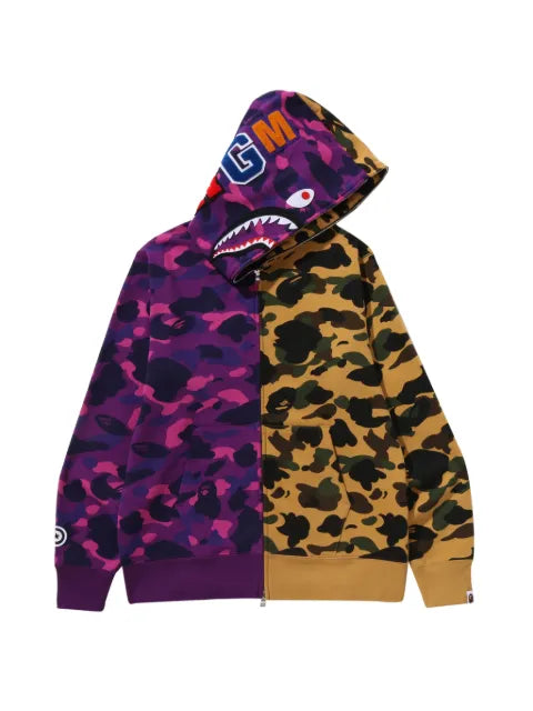 A BATHING APE® split-camo full-zip hoodie