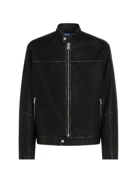 Karl Lagerfeld Jeans slogan-print distressed jacket