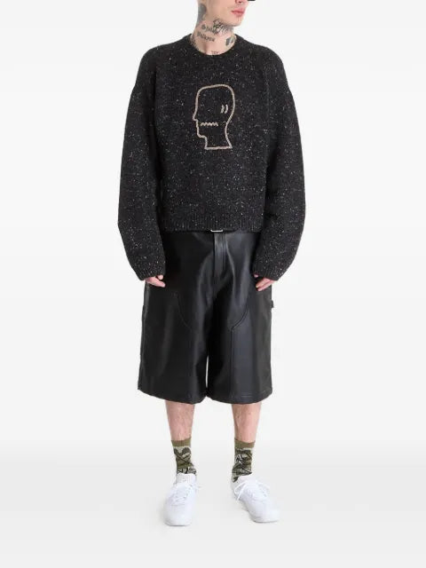 Brain Dead logo-embroidered jumper