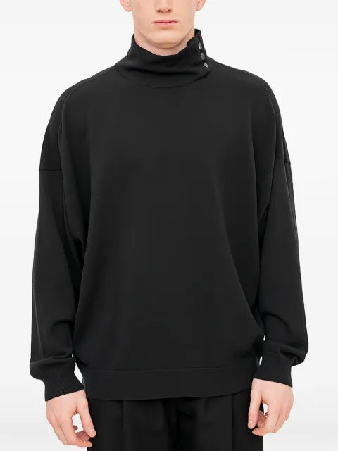 Devoa buttoned high-neck sweater