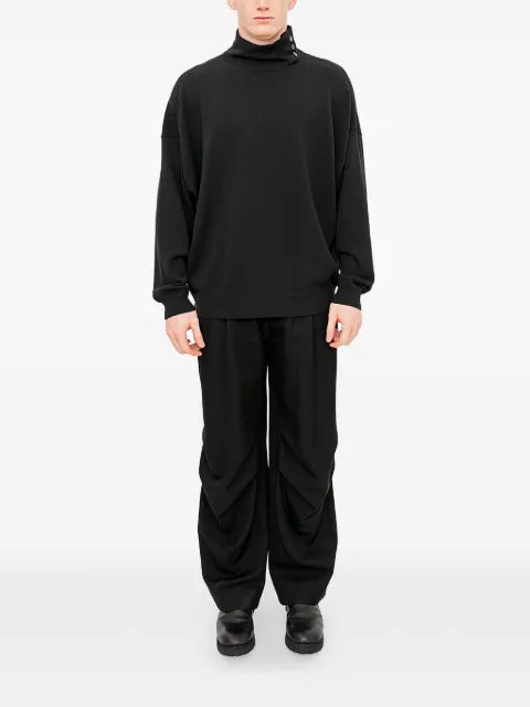 Devoa buttoned high-neck sweater