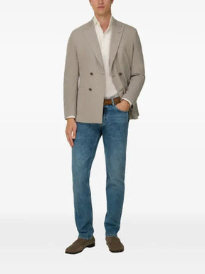 Boggi Milano double-breasted patch-pockets blazer