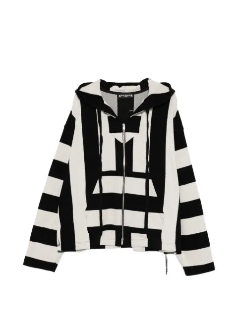 Mastermind World striped zip-up hoodie