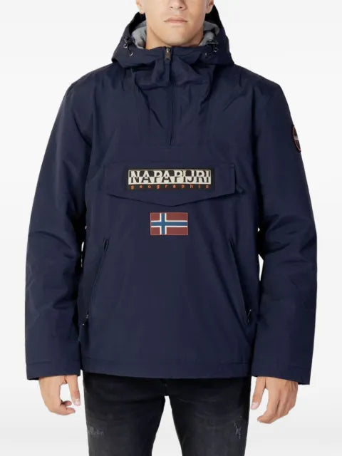 Napapijri logo-patch hooded jacket
