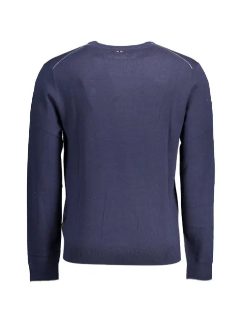Napapijri logo-patch crew-neck sweater