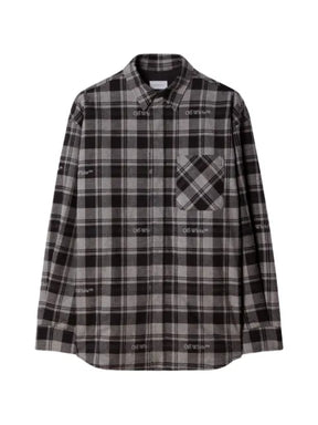 Off-White check-print padded overshirt