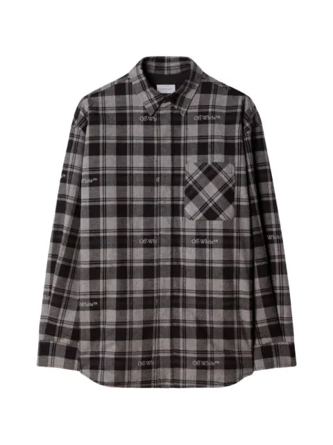 Off-White check-print padded overshirt
