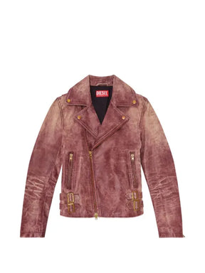 Diesel biker crackled-leather jacket
