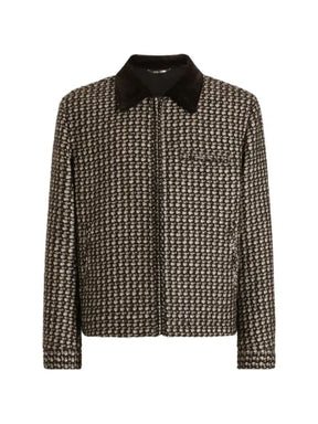 Dolce & Gabbana QUILTED JACKET IN HOUNDSTOOTH