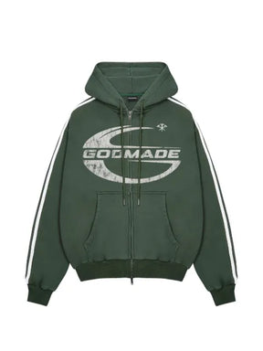 GODMADE Imperial logo-print side-stripe hoodie
