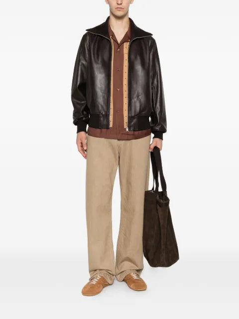 SANDRO zip-up leather jacket