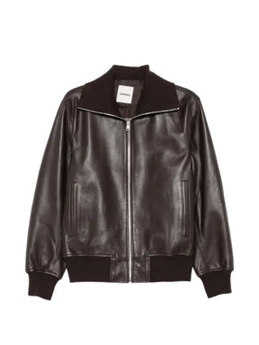 SANDRO zip-up leather jacket