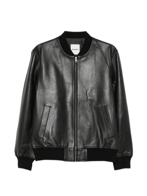 SANDRO zip-up leather jacket