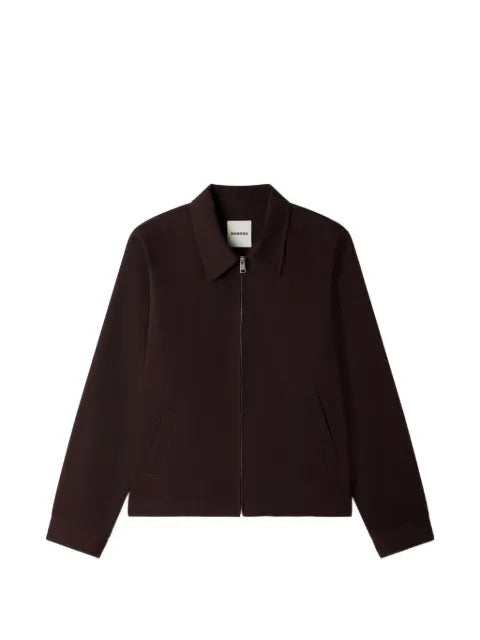 SANDRO zip-up wing-collar jacket
