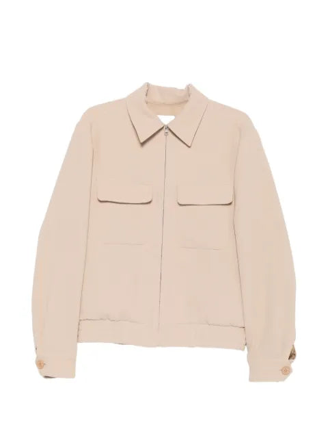 SANDRO waffle-effect zip-up jacket