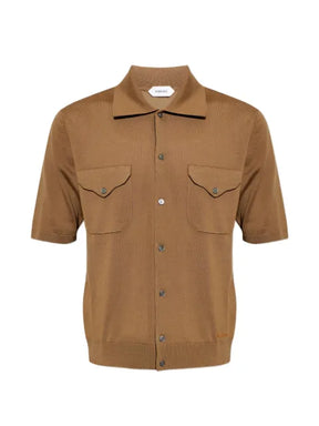 Versace short-sleeved button-up sweater