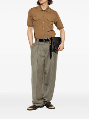 Versace short-sleeved button-up sweater