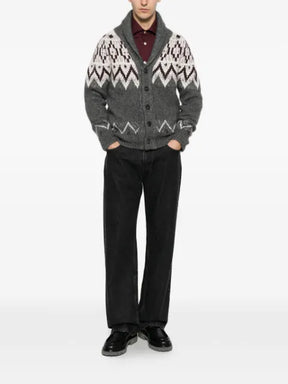 Eleventy fair isle shawl-collar cardigan